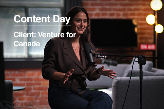 Venture for Canada in studio for a Content Day at StartWell